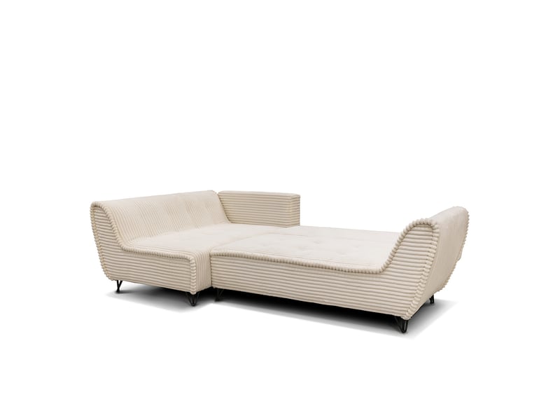  Canapé taormina - velours côt. Beige - angle g - convert. - 4 pl 3CA59.AM.4AC.G.02 - Conforama D