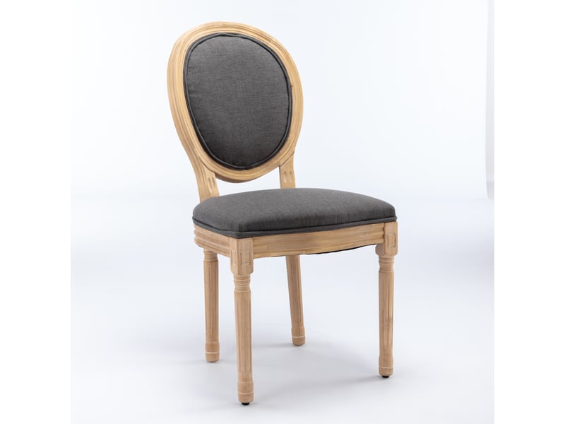  Chaise - lot de 2 - lin - gris - pour salon et séjour 59.5x49x95cm - Conforama C