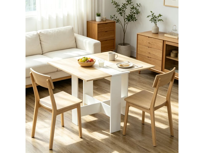  Table à manger pliante bicolore, table basse et table d’appoint multifonctionnelle  - Conforama B