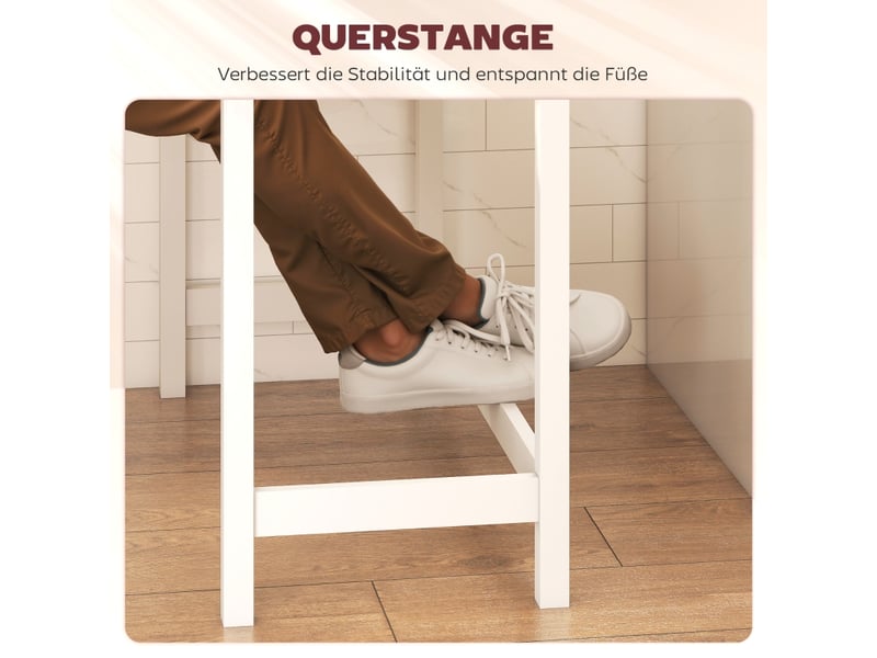 Table de salle à manger pour 2 personnes avec plateau effet chêne, structure en bois d'hévéa, 108×48×91 cm - Conforama E