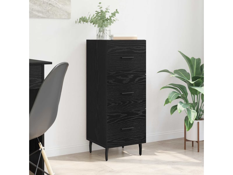  Buffet - bahut - meuble de rangement chêne noir 34 x 34,5 x 90 cm bois d'ingénierie  - Conforama B