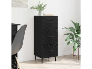 Buffet - bahut - meuble de rangement chêne noir 34 x 34,5 x 90 cm bois d'ingénierie
