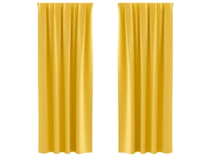 Lot de 2 rideaux occultants, rideaux black-out avec anneaux jaune moutarde polyester cf44676