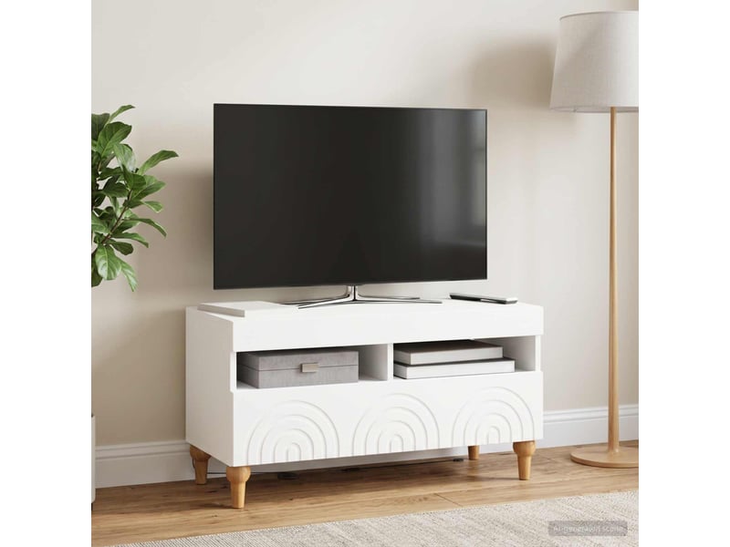 Meuble tv - banc tv - meuble de rangement led blanc bois d'ingénierie  - Conforama D