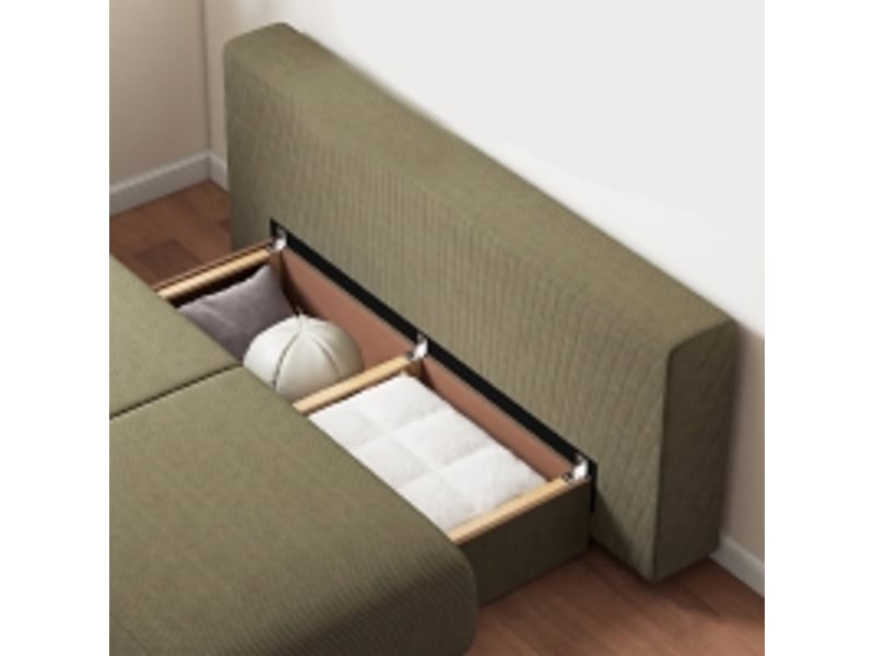 Canapé convertible avec coffre de rangement, banquette clic clac lit 2-3 places pour salon, et revêtement velours côtelé 188x100x84 cm, vert - Conforama D