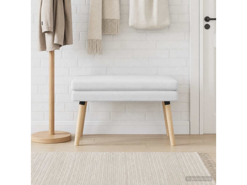  Banc d'entrée, banc à double couche blanc 80x40x47 cm tissu  - Conforama B