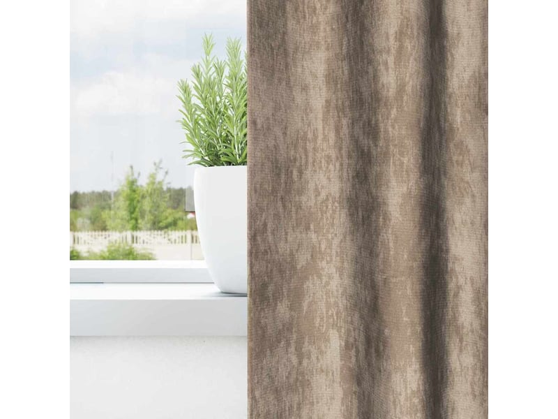 Lot de 2 rideaux en velours, rideaux de fenêtre champagne 260 x 140 cm velours cf44180 - Conforama C