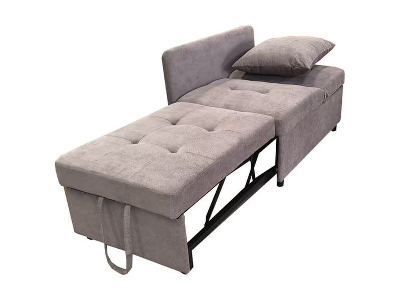  Canapé convertible 3 en 1 avec dossier réglable et coussin, pour petits espaces, en tissu lin gris compact  - Conforama A