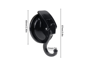 Crochet ventouse salle de bain 2 pièces patère torchon pas de perçage noir forte nano aspiration suction hooks bathroom 5kg