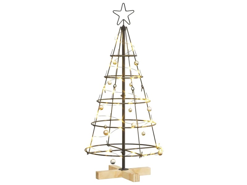  Sapin en cône de noël - arbre de noël avec support noir 90 cm acier  - Conforama C