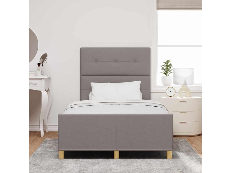  Lit double- lit adulte -  cadre de lit avec tête de lit taupe 120 x 190 cm tissu  - Conforama B