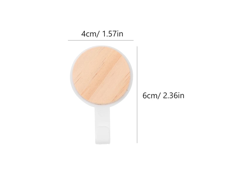  Lot de 10 crochets adhésifs en bois à tête ronde - muraux autocollants pour suspendre manteaux, sacs, parapluies, blanc  - Conforama D