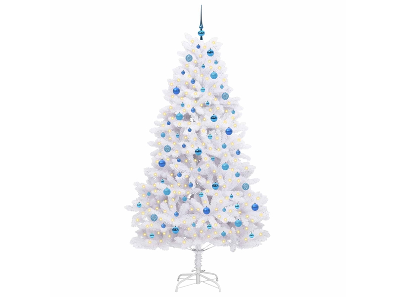  Sapin de noël - arbre de noël artificiel à branches articulées blanc 210 cm  - Conforama C
