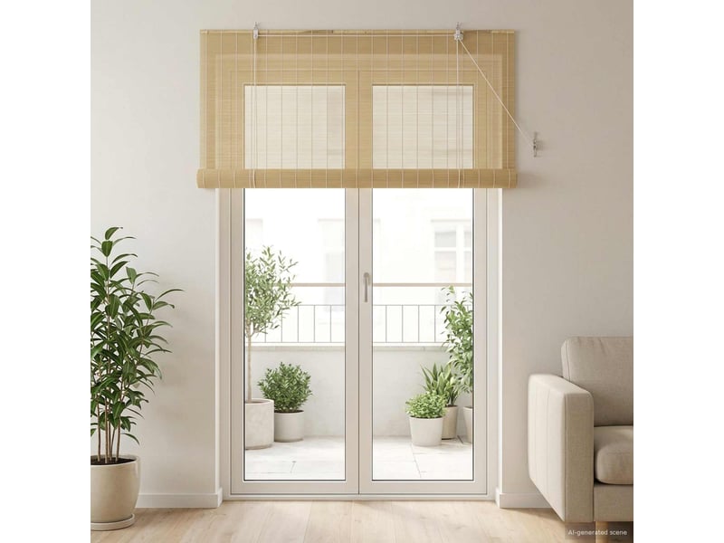 Store enrouleur, store à rouleau naturel 160 x 220 cm bambou cf45372  - Conforama B