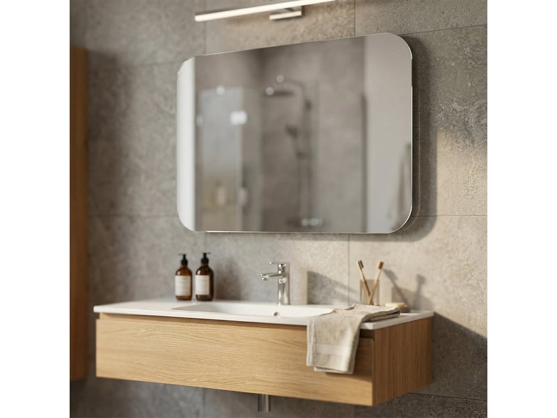  Miroir de salle de bain skipper 3 avec cadre abs et coins arrondis  - Conforama B