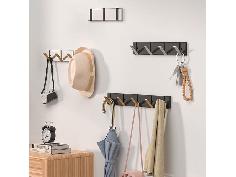  Cintre pliable, aluminium, avec 4 crochets, orargent  - Conforama C