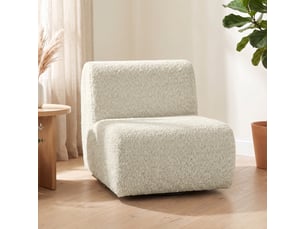 Fauteuil de salon pivotant 360°, rembourrage épais, canapé 1 place rembourré en chenille avec assise extra-large, beige