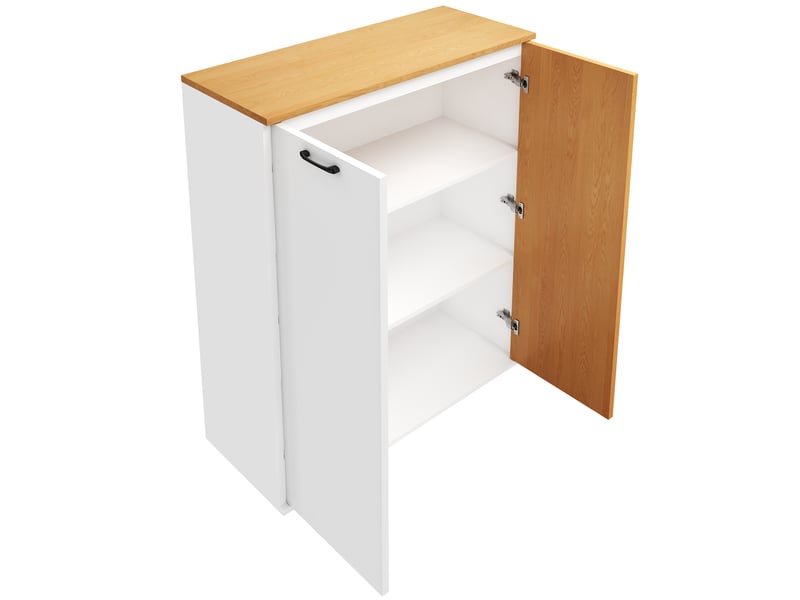  Meuble de rangement haut en mdf coloris blanc et chêne 80 x 40 x 110 cm N880P5146334W - Conforama B