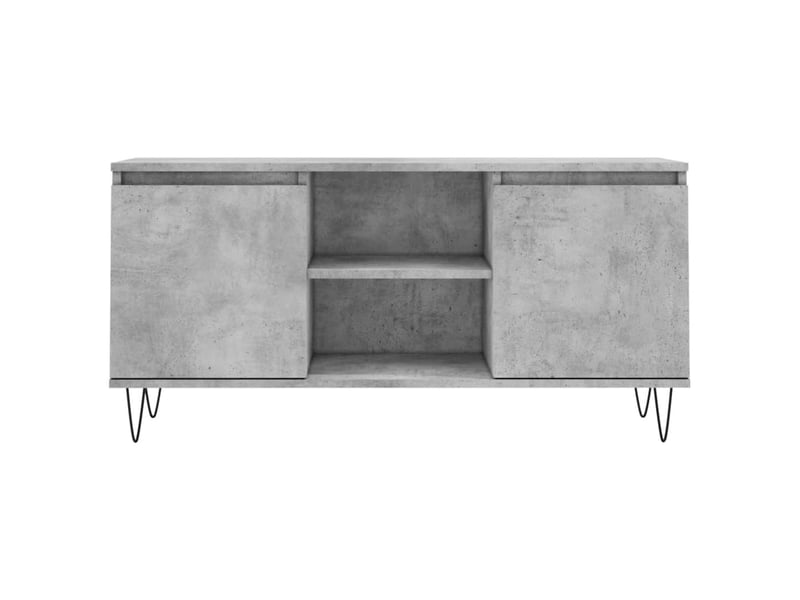  Meuble tv - banc tv - meuble de rangement gris béton 104x35x50 cm bois d'ingénierie  - Conforama E