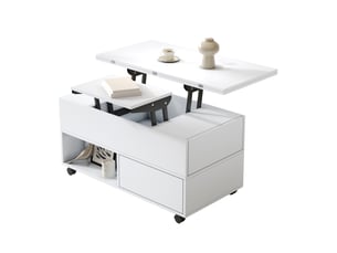Table basse rectangulaire coloris blanc <strong>WISHDOR</strong> <strong></strong> - 50 cmx100 cm
