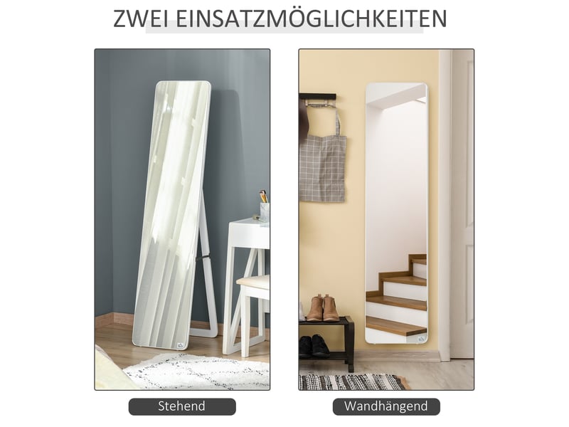  Miroir sur pied et mural pliable en pin et mdf blanc 37 x 43 x 156 cm  - Conforama E