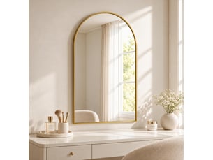 Miroir de salle de bain coloris doré <strong>NAHILIMI</strong> <strong></strong> - 61 cm x 61 cm