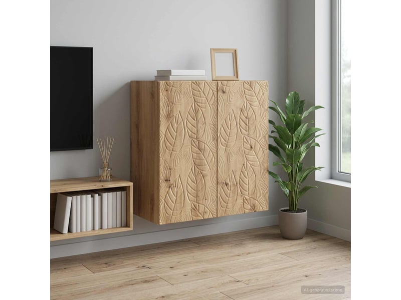  Armoire murale salon, meuble de rangement 59 x 31 x 60 cm bois d'ingénierie shl9620  - Conforama B