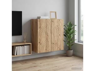 Armoire     <strong></strong> <strong></strong> coloris bois clair largeur 59 cm