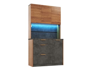 Buffet 4 porte(s) 3 tiroir(s) <strong></strong> <strong></strong> - 100 cm coloris naturel