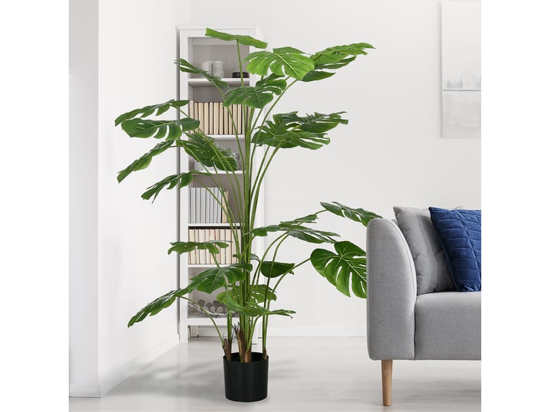  Plante artificielle arbre artificiel monstera deliciosa avec pot hauteur inclus 180 cm intérieure vert  - Conforama A