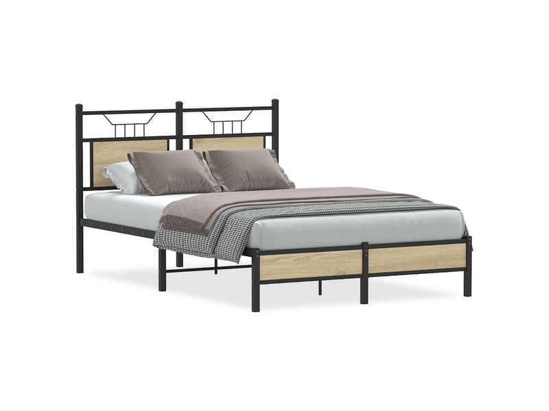  Lit double- lit adulte -  cadre de lit sans matelas chêne sonoma 120x190 cm  - Conforama A