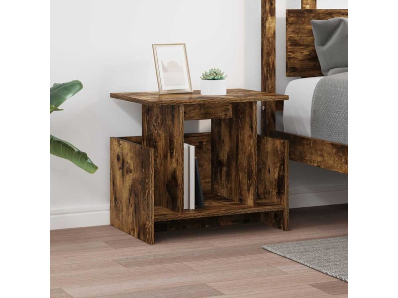  Meuble tv - banc tv - meuble de rangement 50 x 35 x 45 cm chêne fumé bois d'ingénierie  - Conforama D