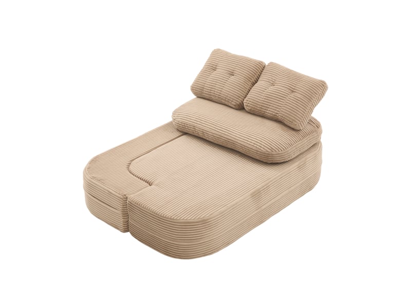  Canapé convertible, canapé-lit, en velours tricoté, kaki, porte-gobelets, assise profonde, pliable, 2 en 1  - Conforama B
