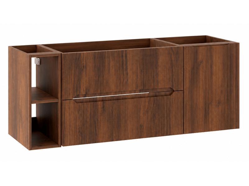  Ensemble salle de bain avec étagère novo l.140 cm effet noyer warmia  - Conforama A