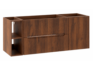 Ensemble salle de bain avec étagère novo l.140 cm effet noyer warmia