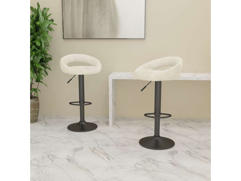  Lot de 2 tabouret de bar, chaise de bar crème velours shl9289  - Conforama B