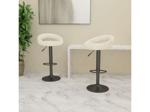 Lot de 2 tabouret de bar, chaise de bar crème velours shl9289
