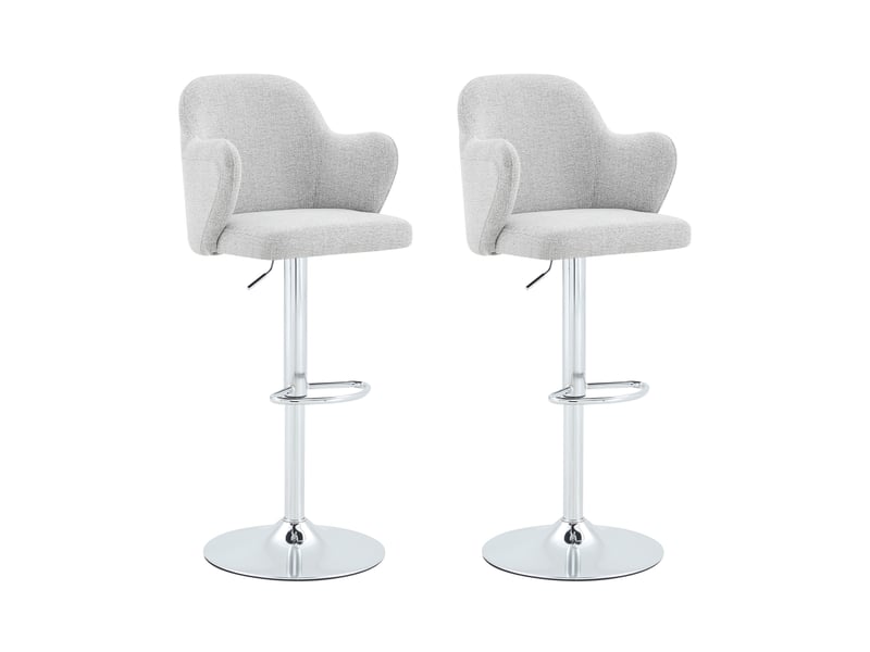 Lot de 2 tabourets de bar pivotants réglables en tissu gris clair W3658P437732 - Conforama A