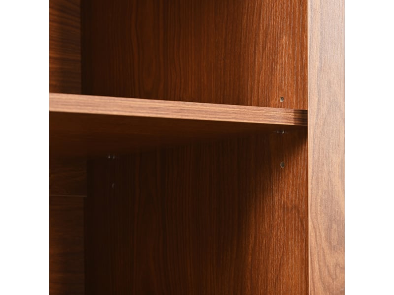  Buffet haut 129.8x40x76 cm 3 portes rotin meuble rangement salon chambre cuisine noyer  - Conforama R