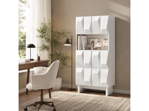 Vitrine coloris blanc 2 étagère(s) <strong>BEAOK</strong> <strong></strong> - 60.5 cmx135.5 cm