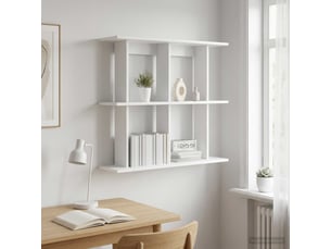 Étagère flottante, étagère suspendue montage mural blanc 80 x 20 x 75 cm cf42443