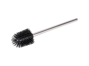 Brosse de silicone avec manche acier inox brosse de toilette avec tête de rechange en silicone brillant