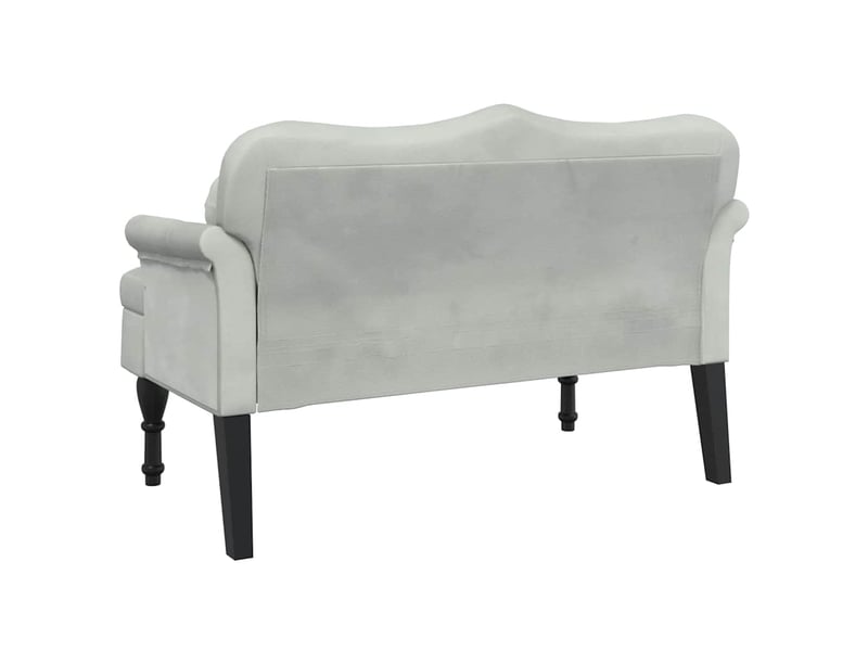  Banc salon, banc interieur avec coussins gris clair 120,5x65x75 cm velours  - Conforama E