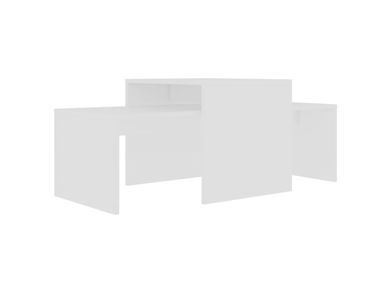  Ensemble de tables gigognes 2 pcs blanc 100x48x40 cm bois d’ingénierie  - Conforama A
