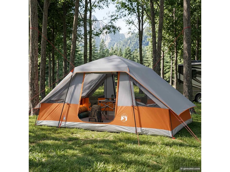 Tente de camping, tente familiale avec auvent imperméable 6 personne - Conforama B