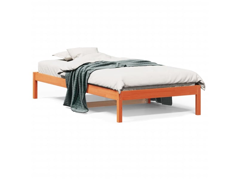  Lit simple- lit adulte -  lit de jour sans matelas  marron 90x200 cm bois pin massif  - Conforama A