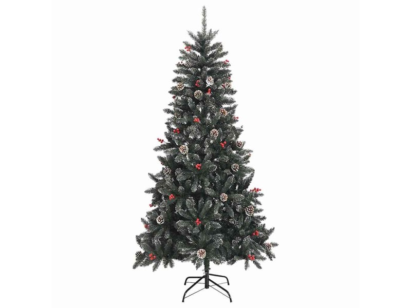  Sapin de noël - arbre de noël artificiel vert 210 cm pvc, plastique et acier  - Conforama E