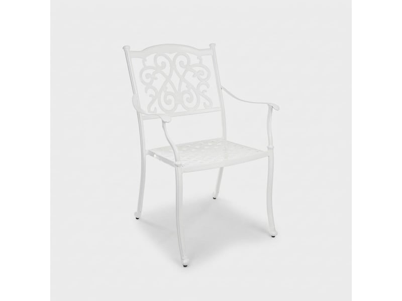  Lot de 4 chaises de jardin bistrot en aluminium avec accoudoirs ivrea bizzotto - blanc  - Conforama C