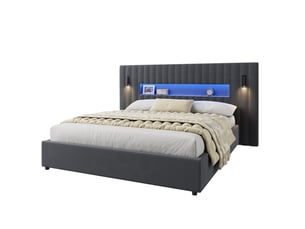 Lit coffre 180x200 cm HAVRYA coloris gris