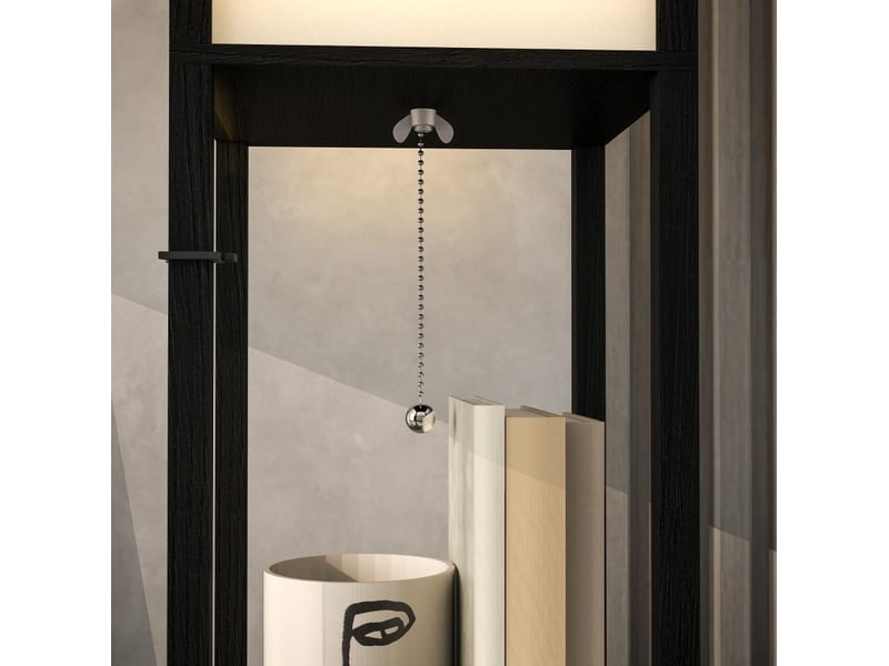  Lampadaire 26x26x159 cm 3 compartiments mdf noir  - Conforama D